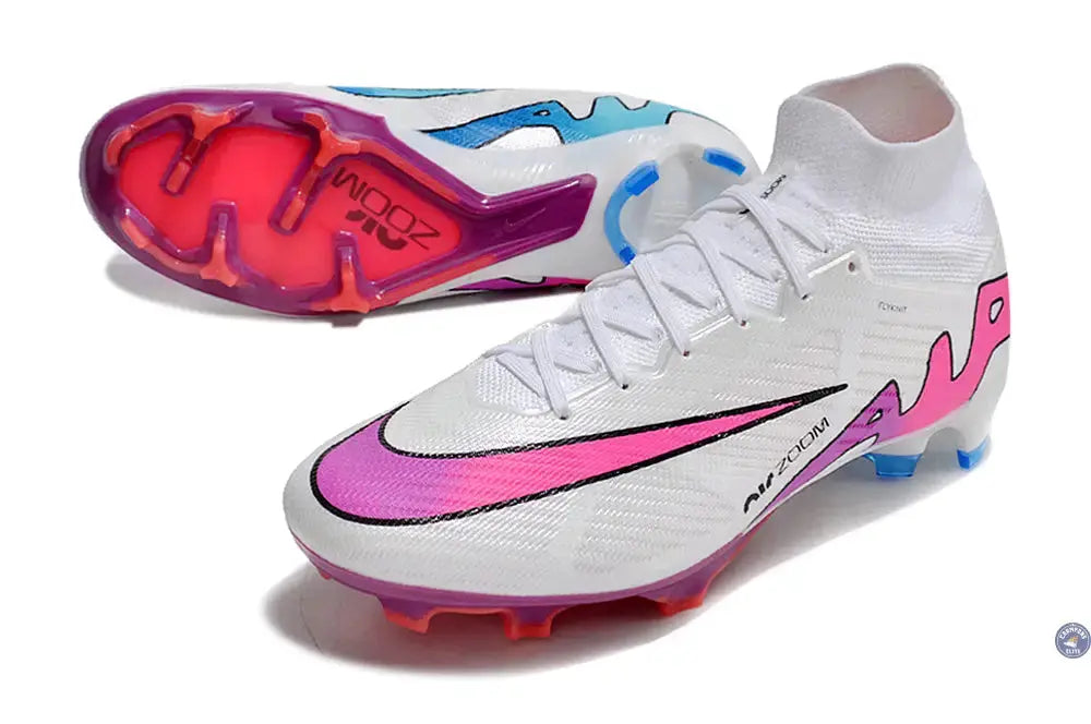 Image of Superfly 9 Elite FG Blanc/Rose/Bleu
