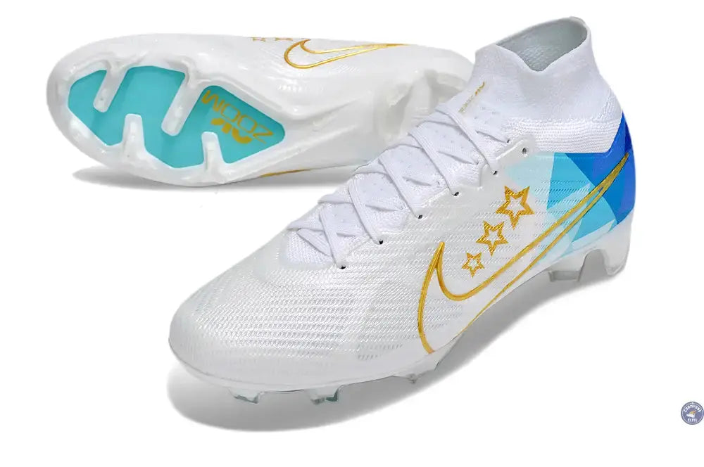 Image of Superfly 9 Elite FG x Enzo Fernandez Blanc/Bleu/Or