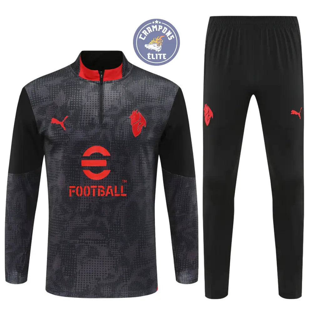 Survêtement d’entraînement demi-zip - AC Milan 2025/2026 - Gris/Noir/Rouge