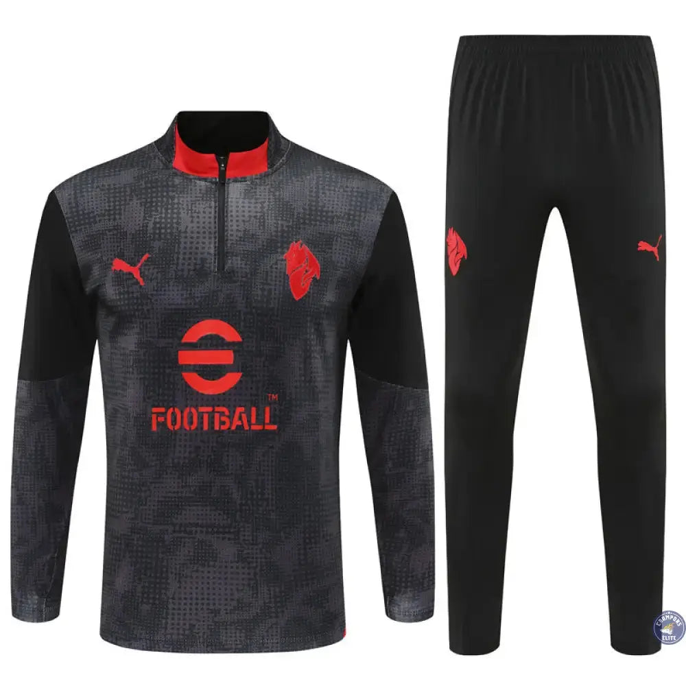 Survêtement d’entraînement demi-zip - AC Milan 2025/2026 - Gris/Noir/Rouge