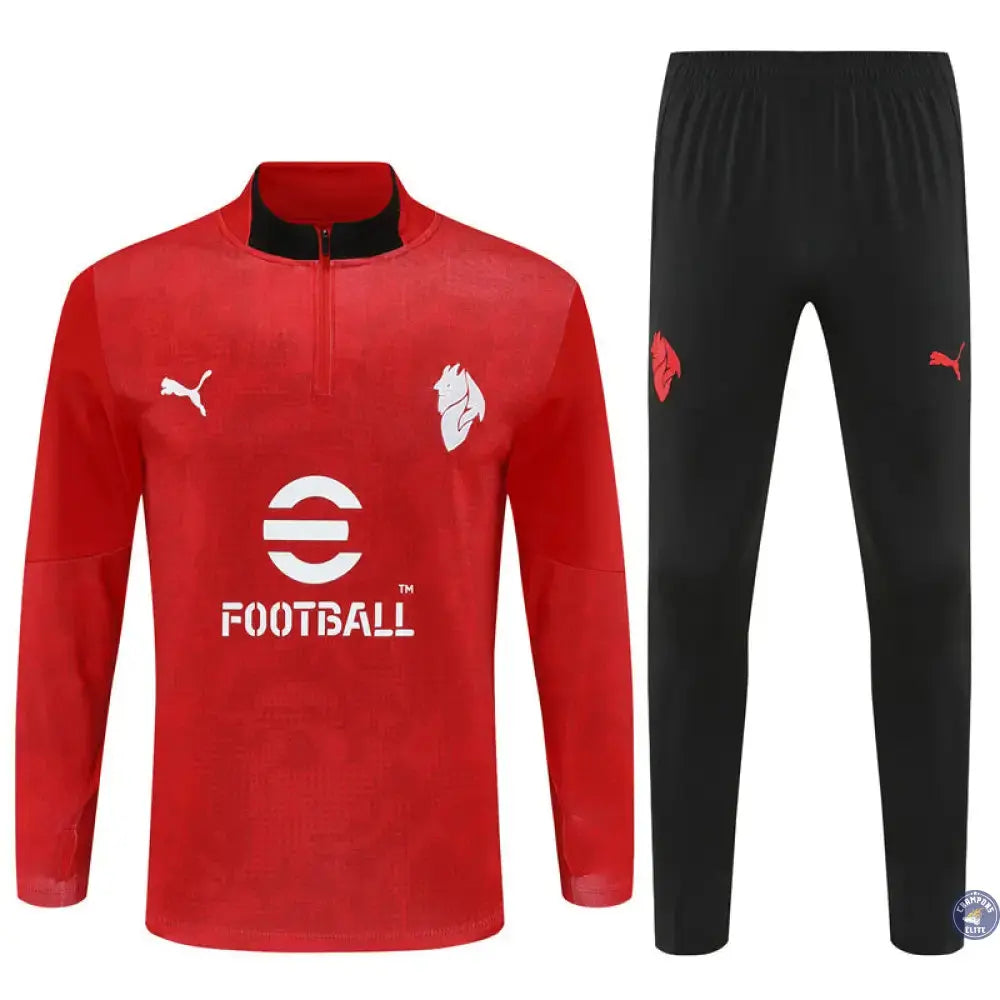 Image of Survêtement d’entraînement demi-zip - AC Milan 2025/2026 - Rouge/Noir/Blanc
