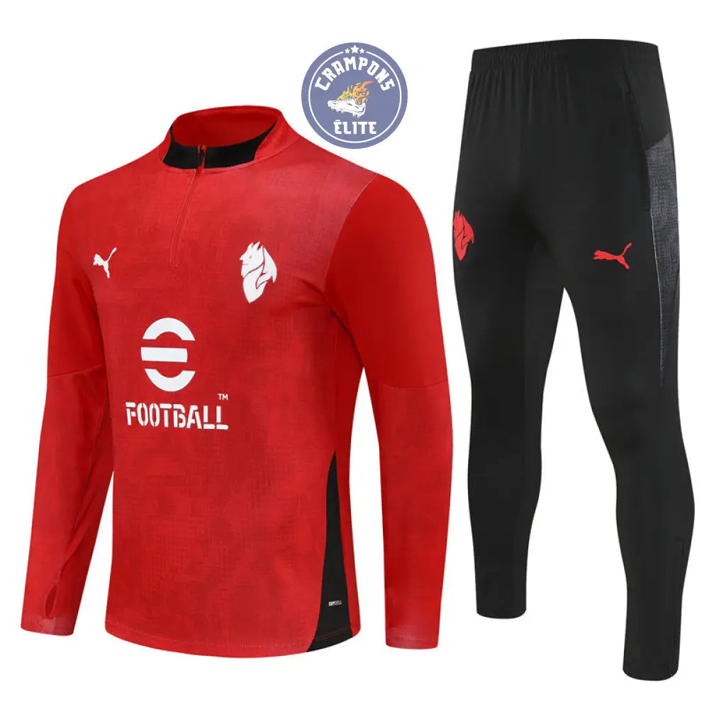 Image of Survêtement d’entraînement demi-zip - AC Milan 2025/2026 - Rouge/Noir/Blanc