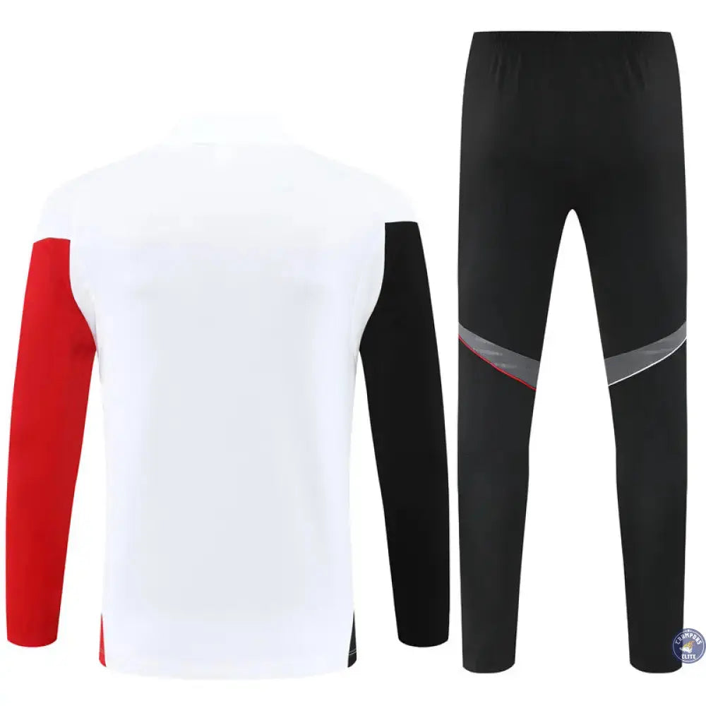 Survêtement d’entraînement demi-zip - Ajax 2025/2026 - Blanc/Noir/Rouge