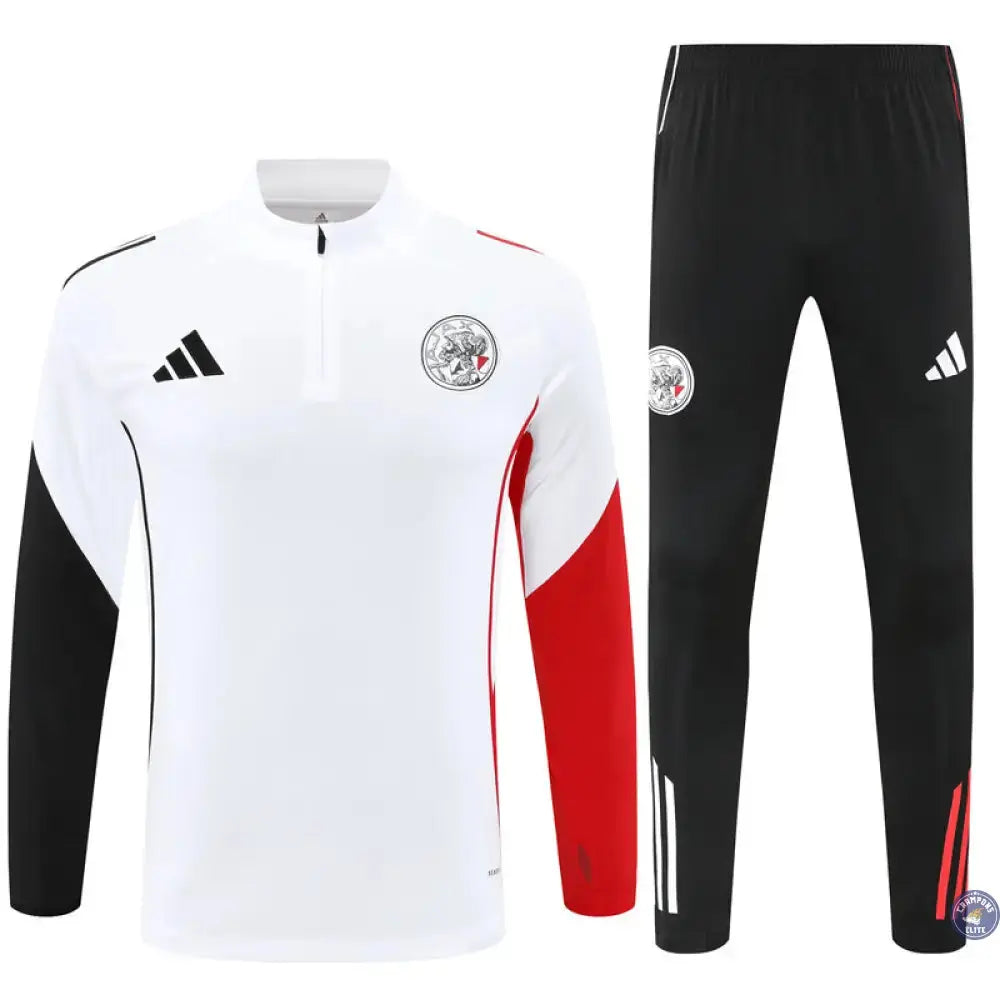 Image of Survêtement d’entraînement demi-zip - Ajax 2025/2026 - Blanc/Noir/Rouge