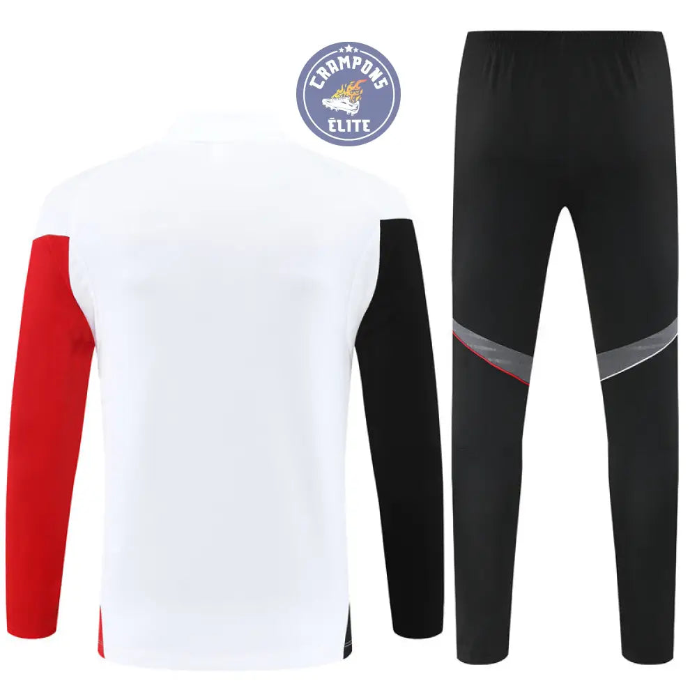 Survêtement d’entraînement demi-zip - Ajax 2025/2026 - Blanc/Noir/Rouge