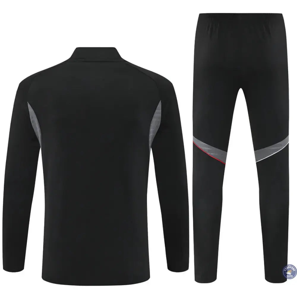 Survêtement d’entraînement demi-zip - Ajax 2025/2026 - Noir/Gris/Rouge