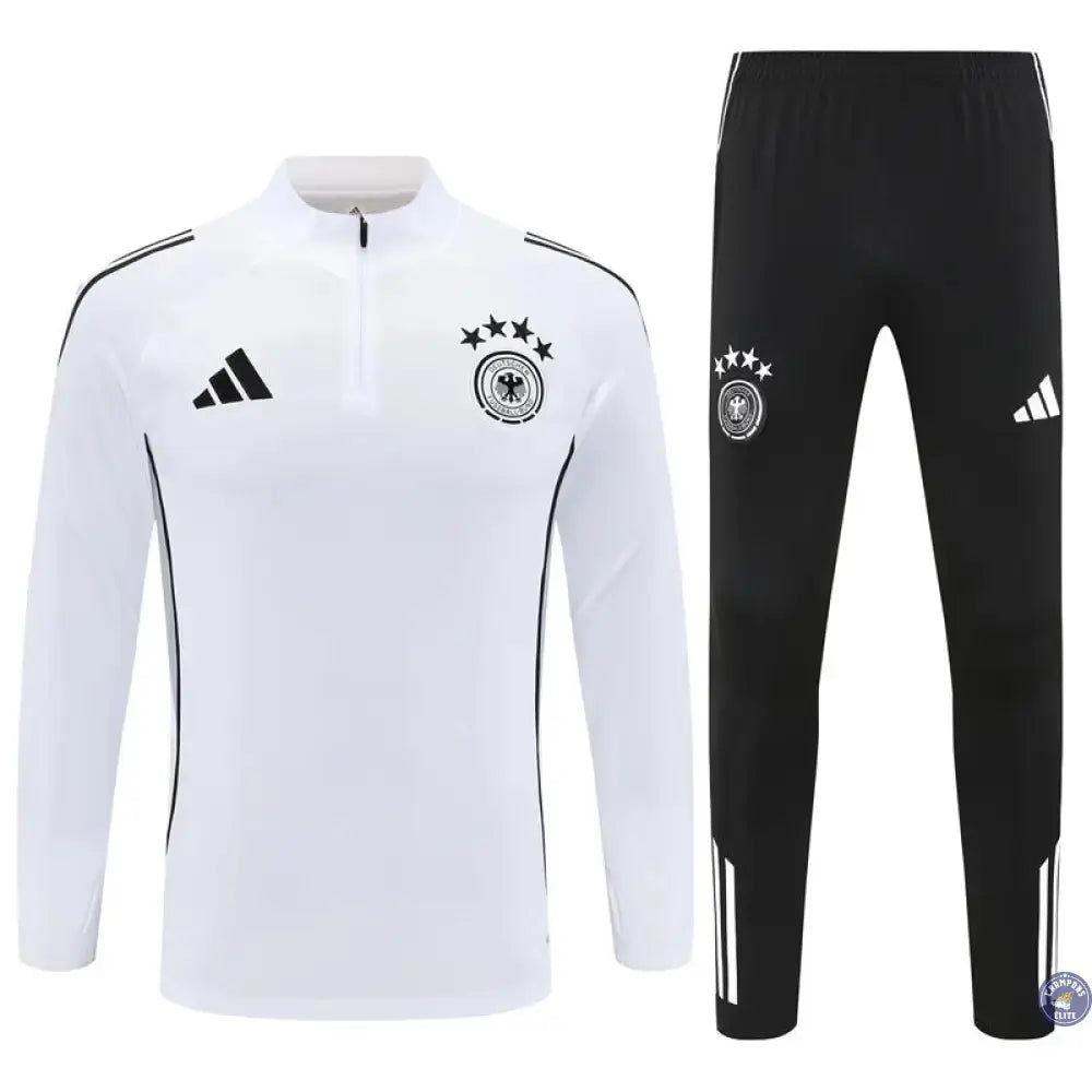Survêtement d’entraînement demi-zip - Allemagne 2025/2026 - Blanc/Noir