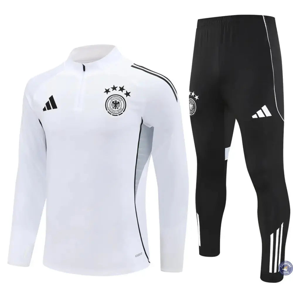 Survêtement d’entraînement demi-zip - Allemagne 2025/2026 - Blanc/Noir