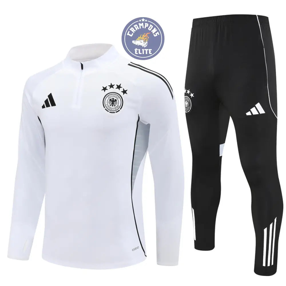 Image of Survêtement d’entraînement demi-zip - Allemagne 2025/2026 - Blanc/Noir