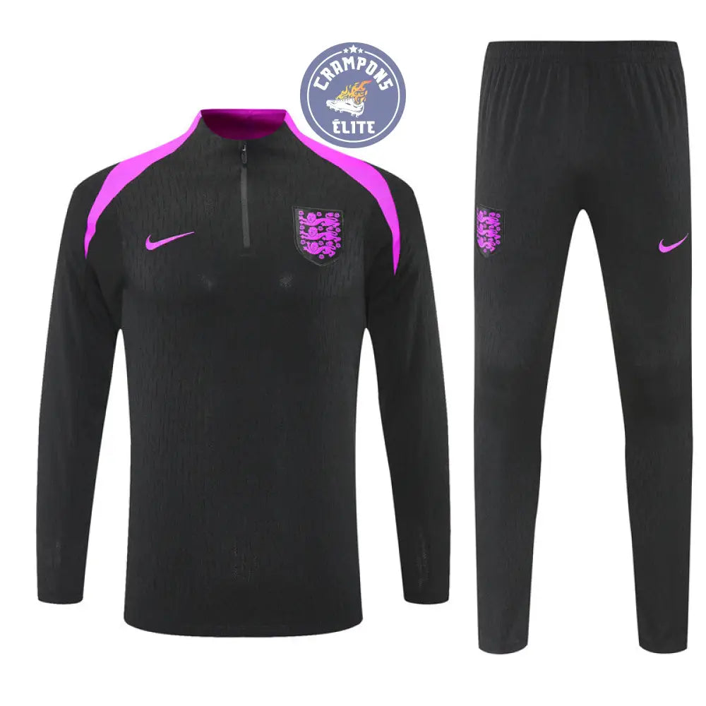 Image of Survêtement d’entraînement demi-zip - Angleterre 2025/2026 - Noir/Violet
