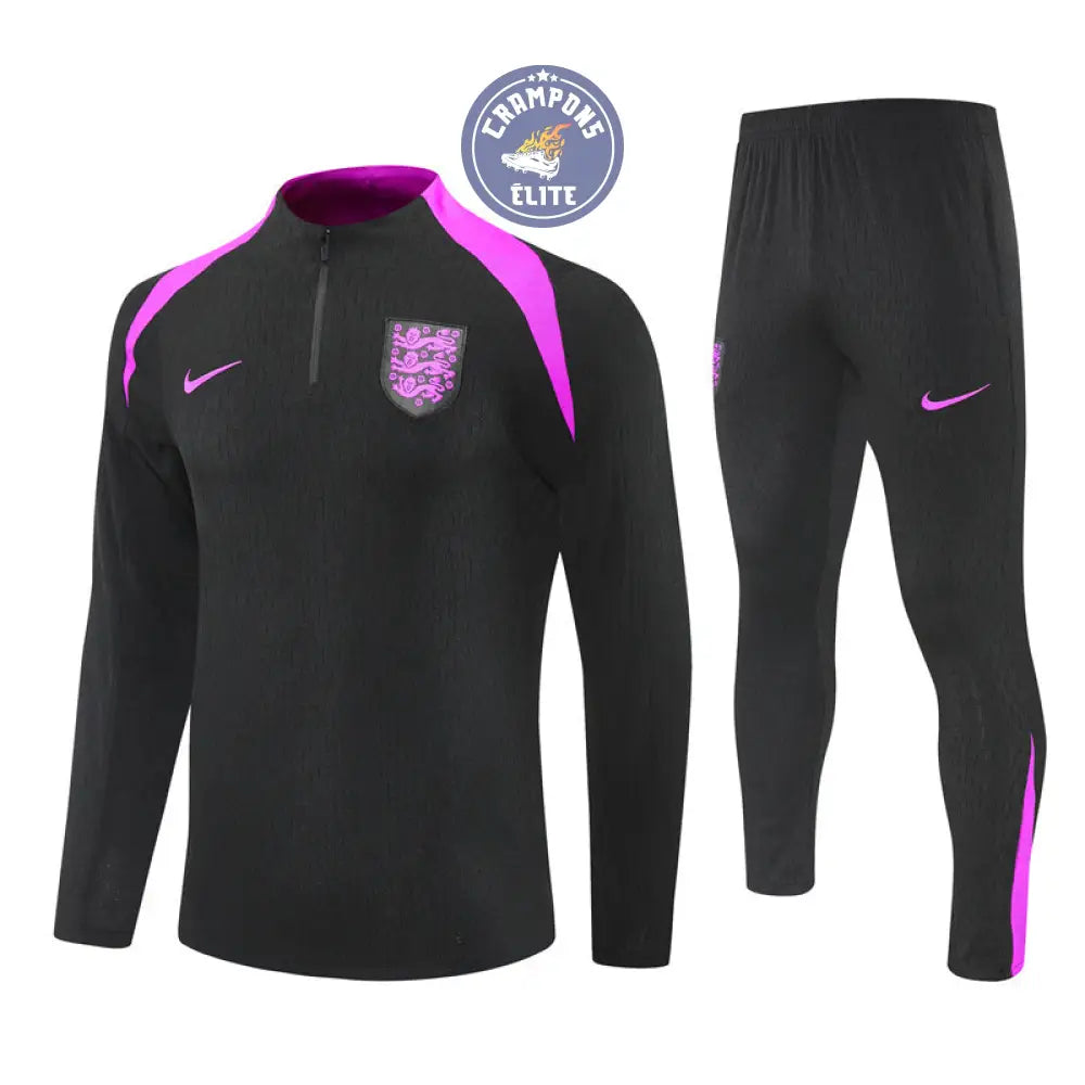 Image of Survêtement d’entraînement demi-zip - Angleterre 2025/2026 - Noir/Violet