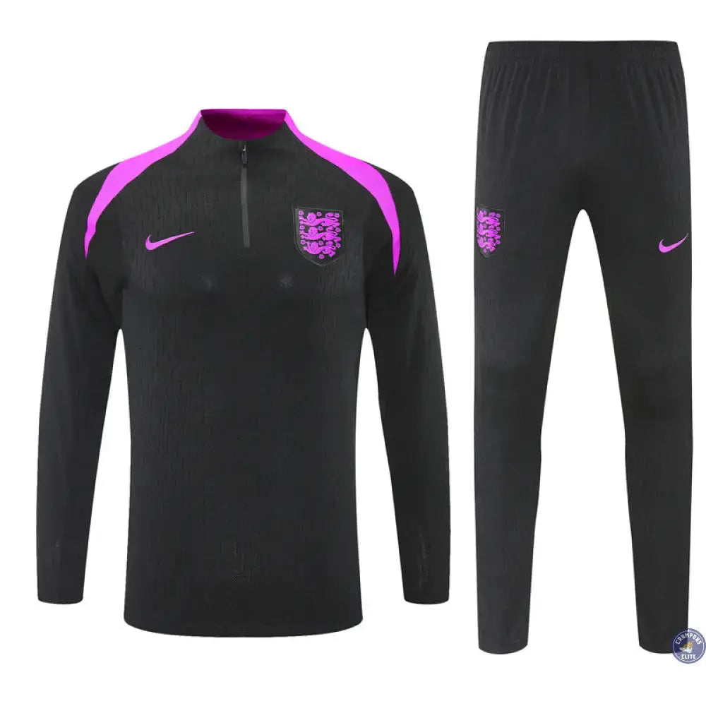 Image of Survêtement d’entraînement demi-zip - Angleterre 2025/2026 - Noir/Violet