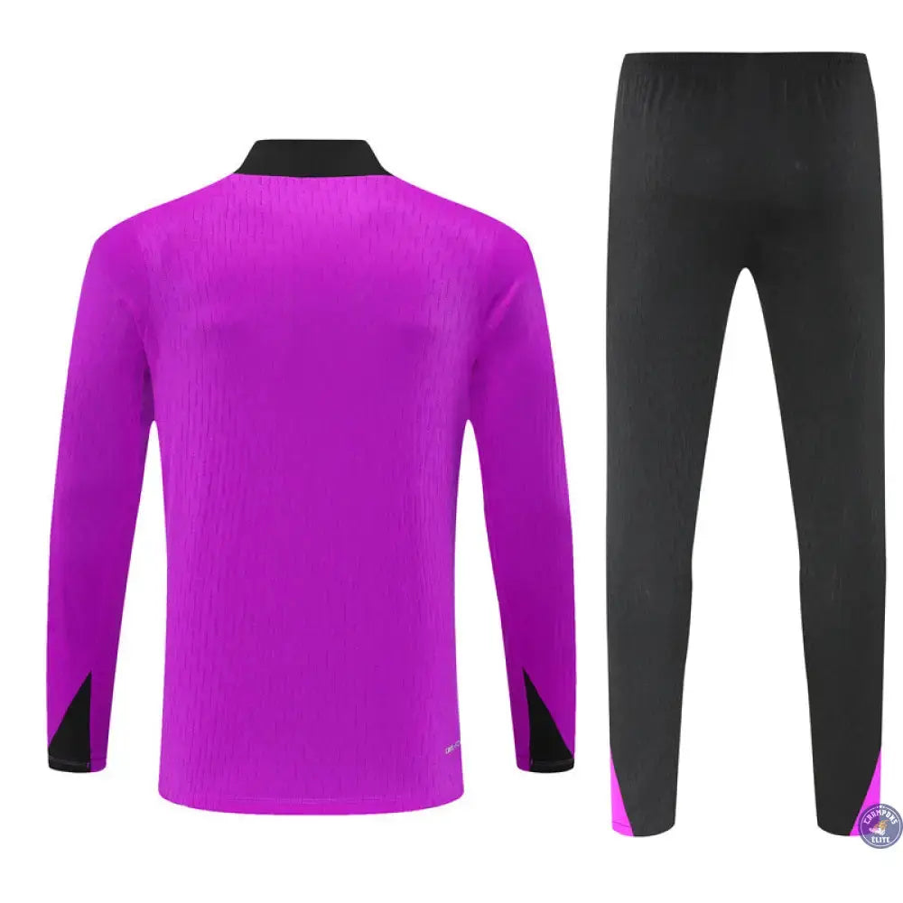Image of Survêtement d’entraînement demi-zip - Angleterre 2025/2026 - Violet/Noir