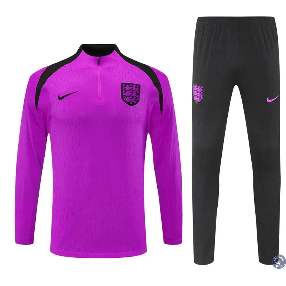 Image of Survêtement d’entraînement demi-zip - Angleterre 2025/2026 - Violet/Noir