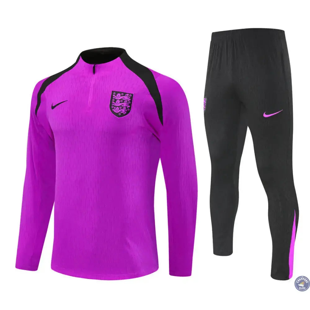 Survêtement d’entraînement demi-zip - Angleterre 2025/2026 - Violet/Noir