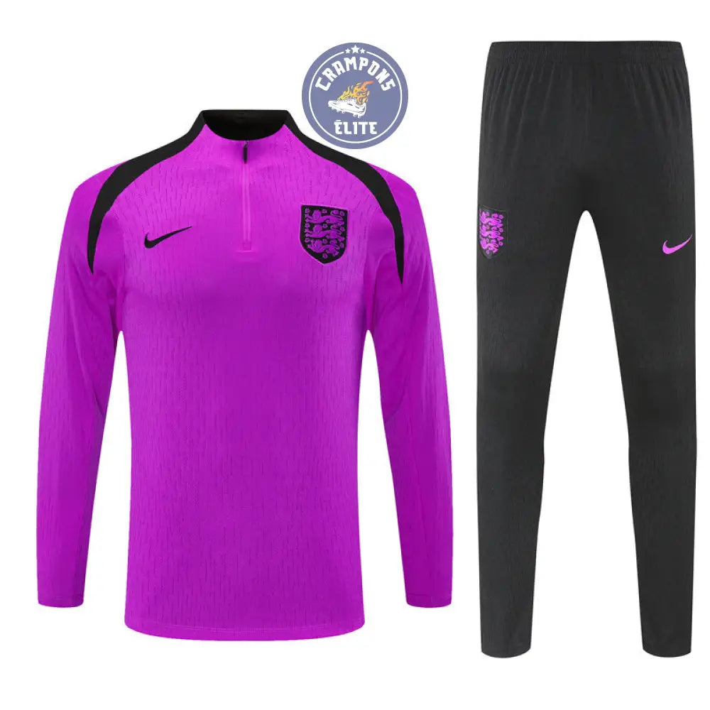 Image of Survêtement d’entraînement demi-zip - Angleterre 2025/2026 - Violet/Noir