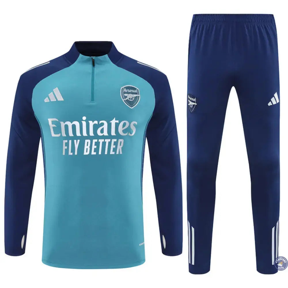 Image of Survêtement d’entraînement demi-zip - Arsenal 2025/2026 - Bleu Marine/Bleu Ciel/Blanc