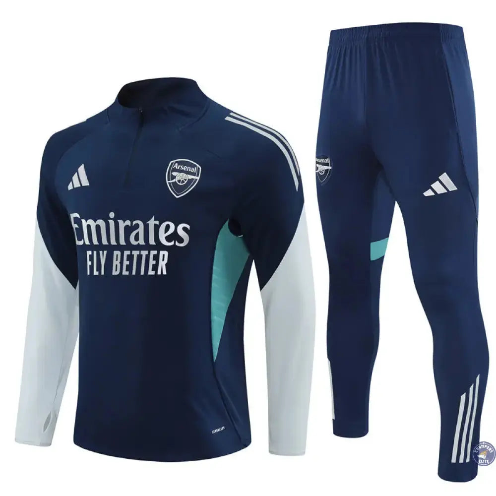 Image of Survêtement d’entraînement demi-zip - Arsenal 2025/2026 - Bleu/Bleu Turquoise/Gris