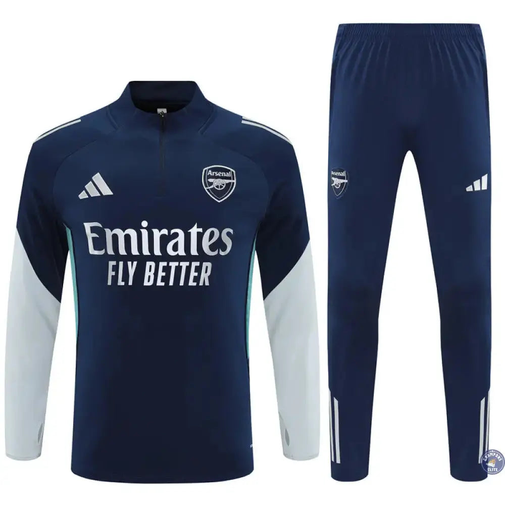 Survêtement d’entraînement demi-zip - Arsenal 2025/2026 - Bleu/Bleu Turquoise/Gris