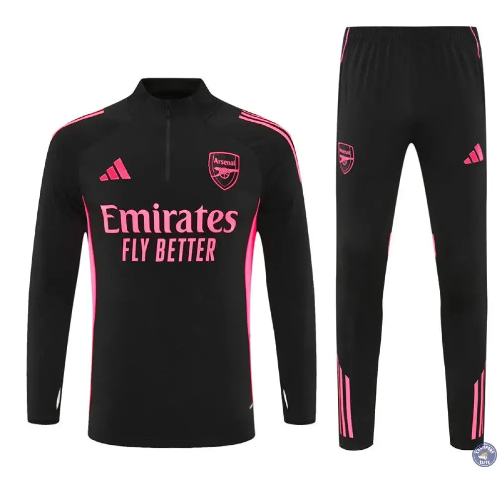 Image of Survêtement d’entraînement demi-zip - Arsenal 2025/2026 - Noir/Rose