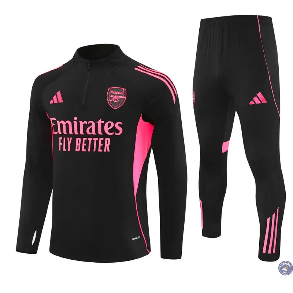 Image of Survêtement d’entraînement demi-zip - Arsenal 2025/2026 - Noir/Rose