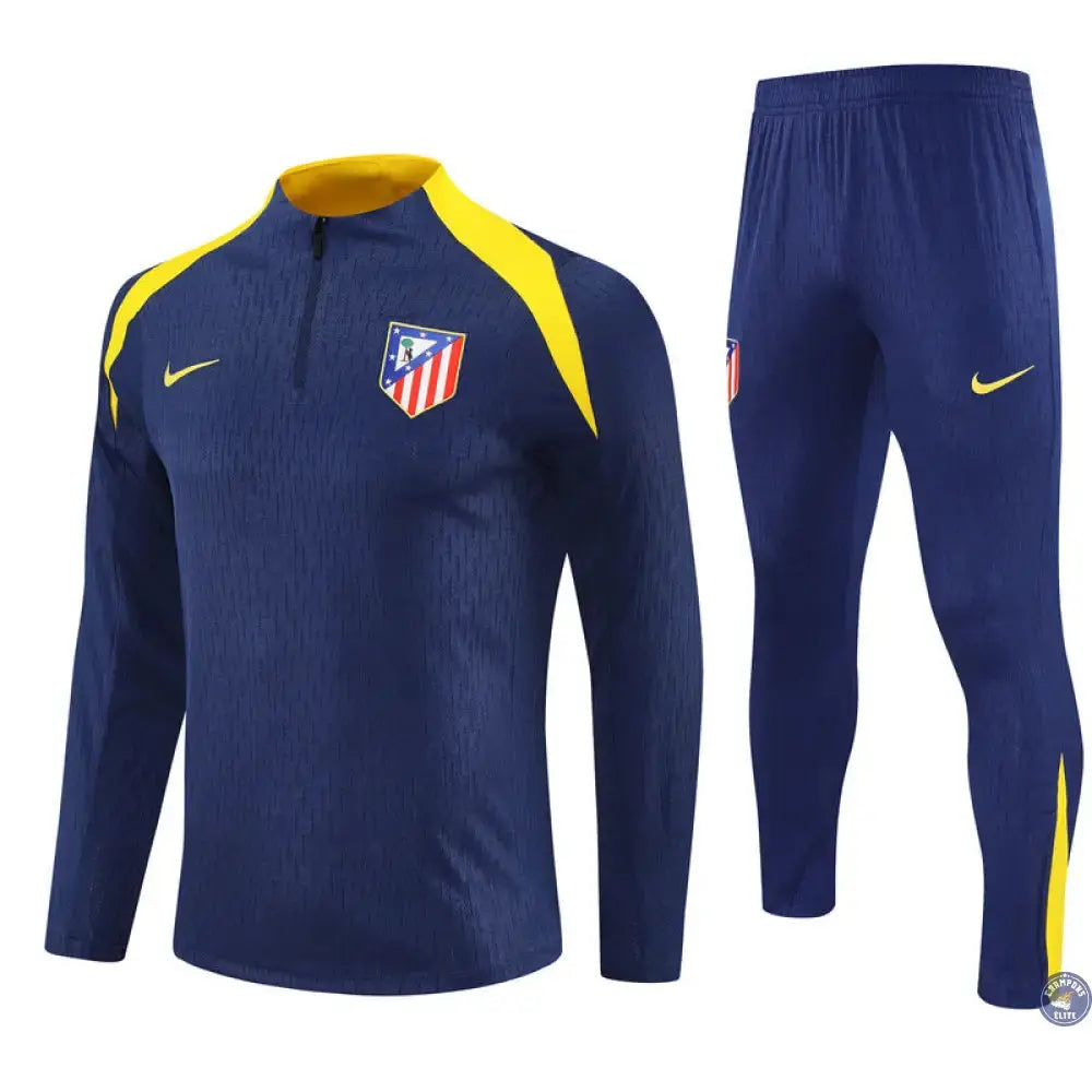 Survêtement d’entraînement demi-zip - Atlético Madrid 2025/2026 - Bleu Marine/Jaune