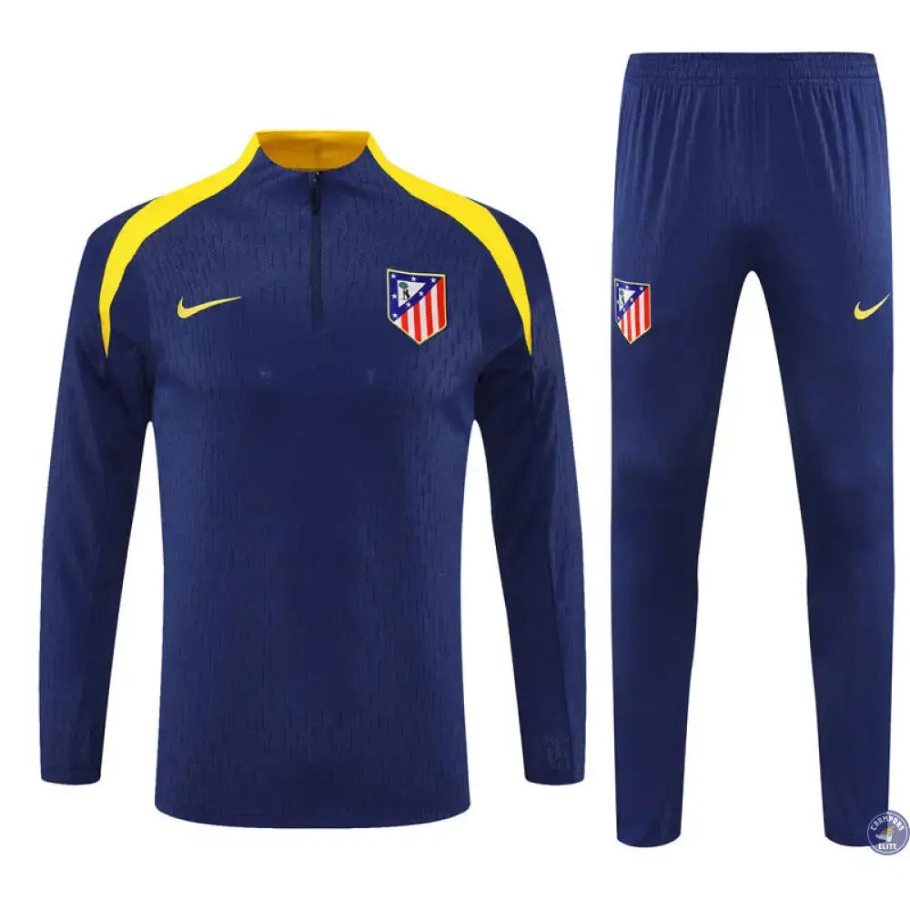 Survêtement d’entraînement demi-zip - Atlético Madrid 2025/2026 - Bleu Marine/Jaune