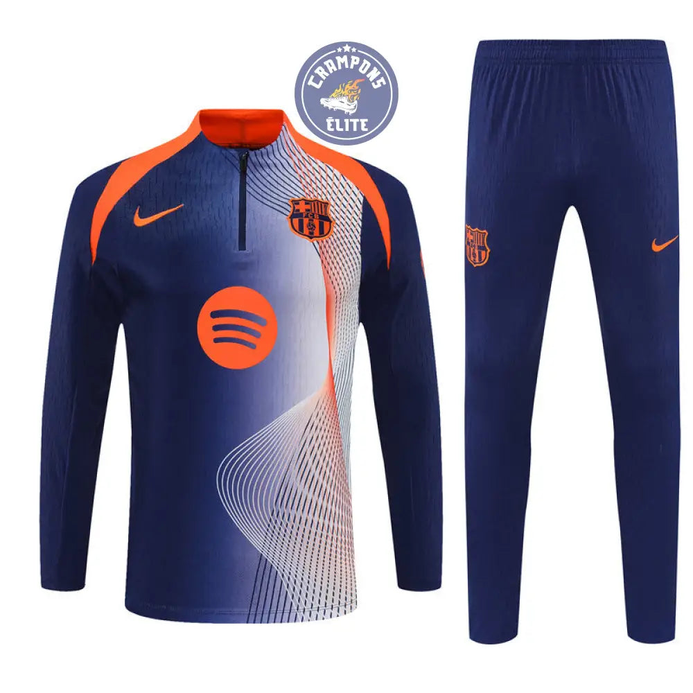 Image of Survêtement d’entraînement demi-zip - Barcelone 2025/2026 - Bleu/Orange