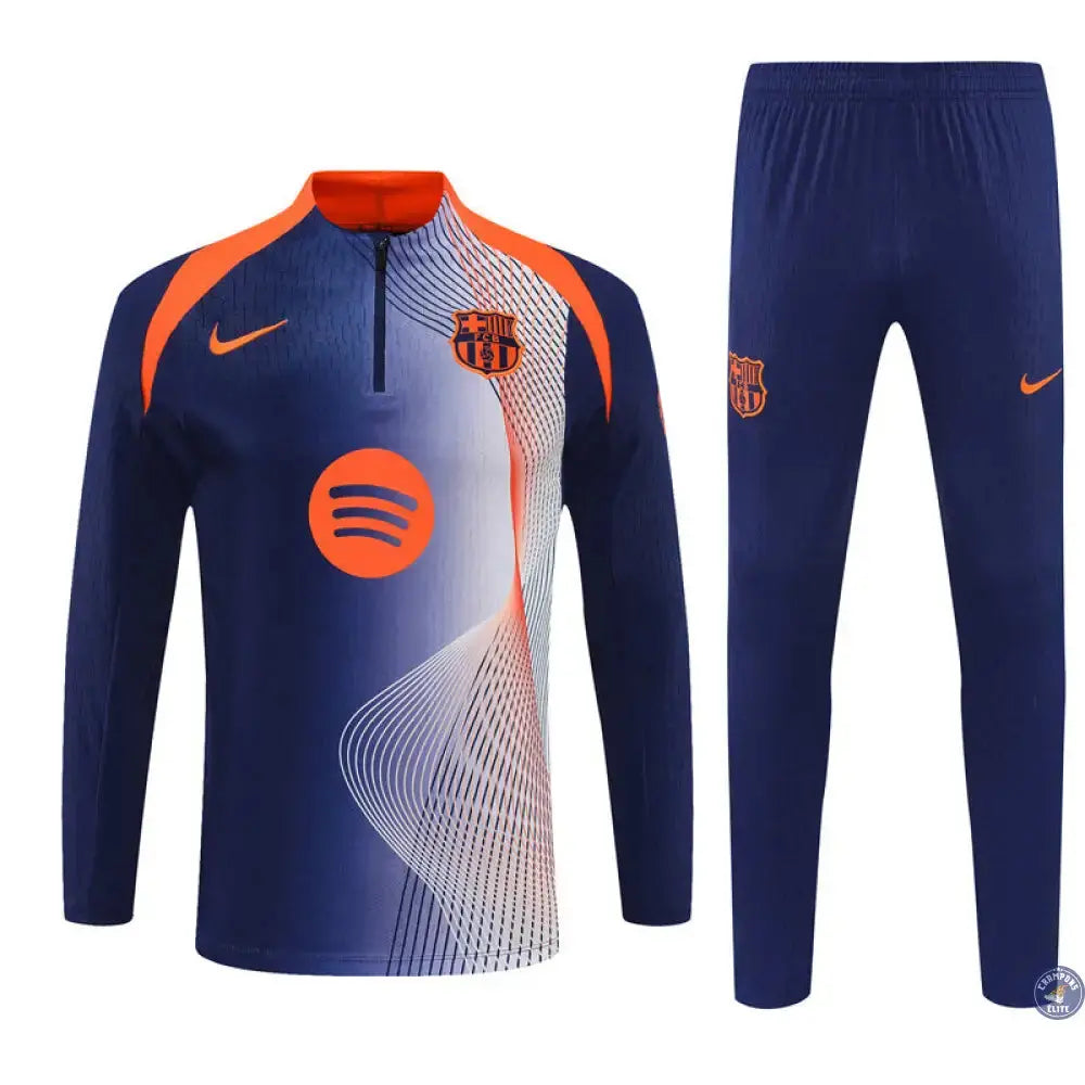 Survêtement d’entraînement demi-zip - Barcelone 2025/2026 - Bleu/Orange