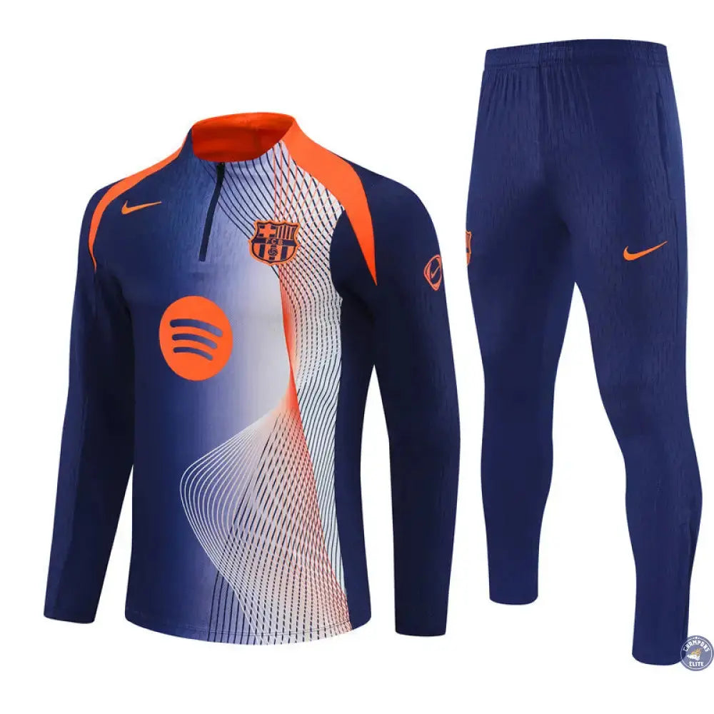Survêtement d’entraînement demi-zip - Barcelone 2025/2026 - Bleu/Orange