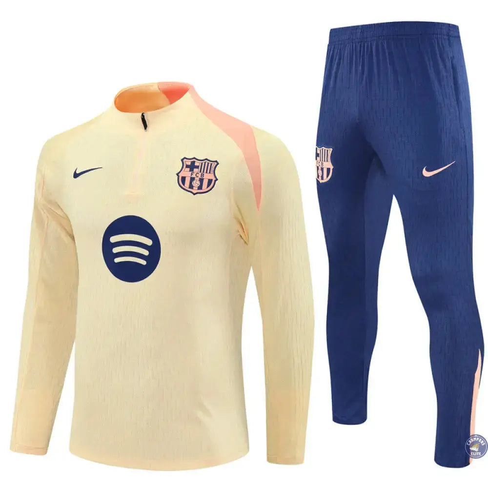 Survêtement d’entraînement demi-zip - Barcelone 2025/2026 - Jaune Clair/Rose/Bleu Marine