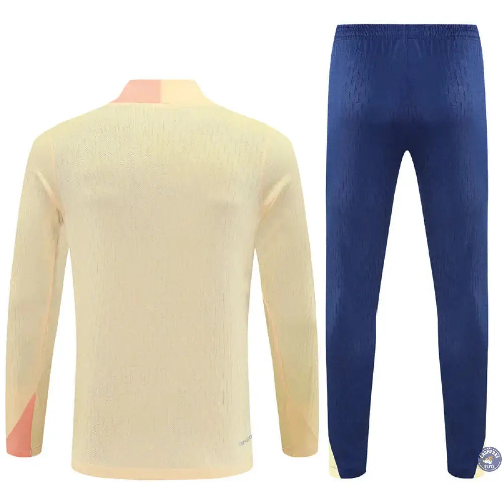 Image of Survêtement d’entraînement demi-zip - Barcelone 2025/2026 - Jaune Clair/Rose/Bleu Marine