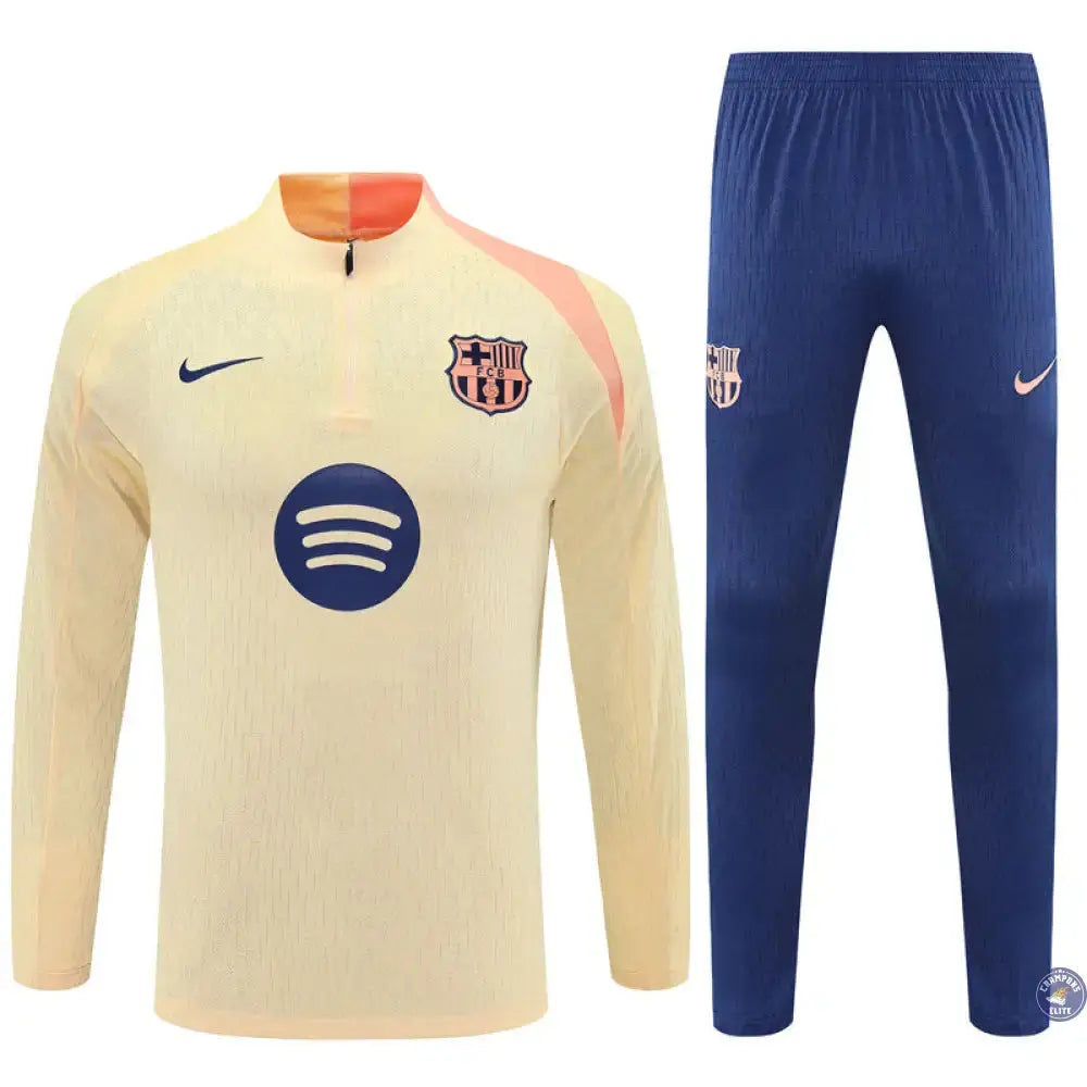 Survêtement d’entraînement demi-zip - Barcelone 2025/2026 - Jaune Clair/Rose/Bleu Marine