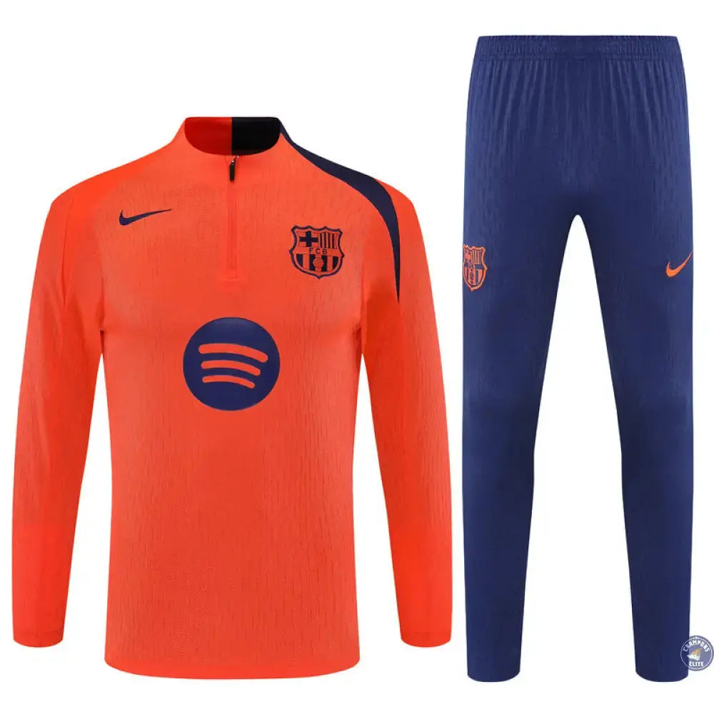 Survêtement d’entraînement demi-zip - Barcelone 2025/2026 - Orange/Bleu