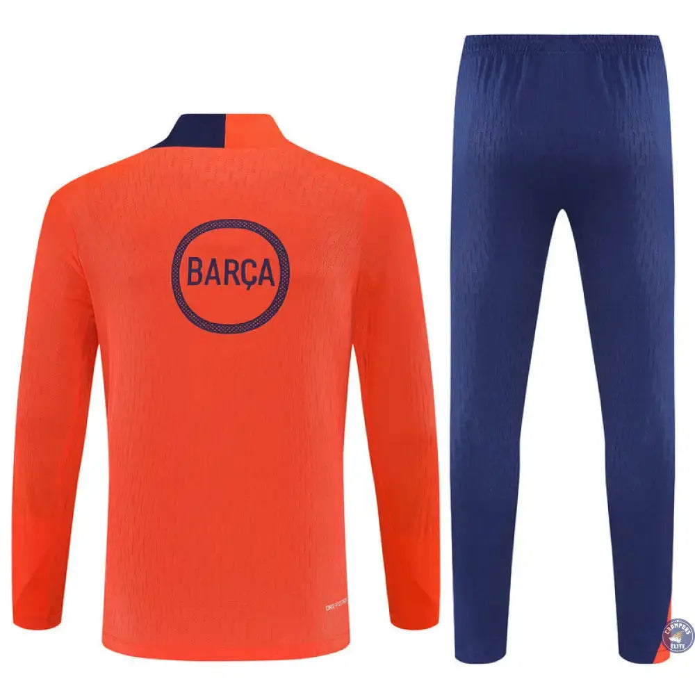 Image of Survêtement d’entraînement demi-zip - Barcelone 2025/2026 - Orange/Bleu