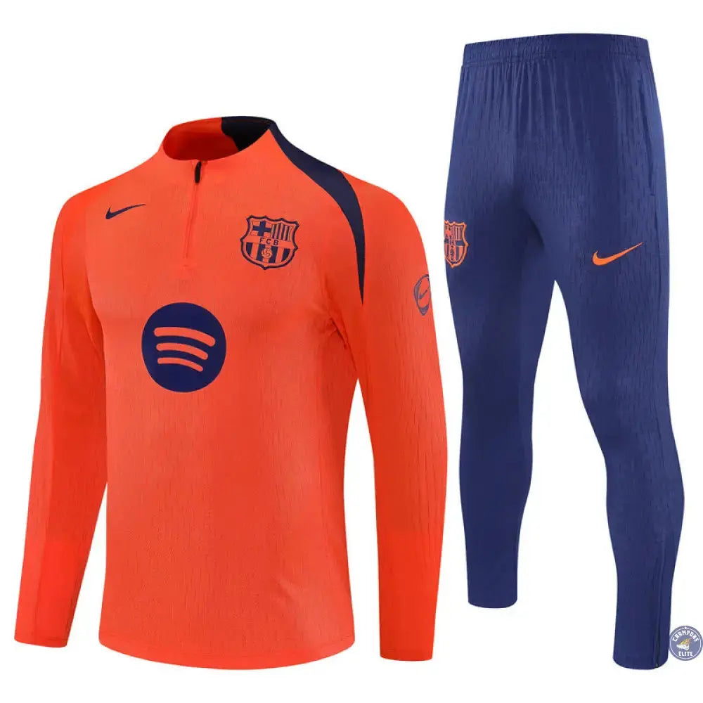Survêtement d’entraînement demi-zip - Barcelone 2025/2026 - Orange/Bleu
