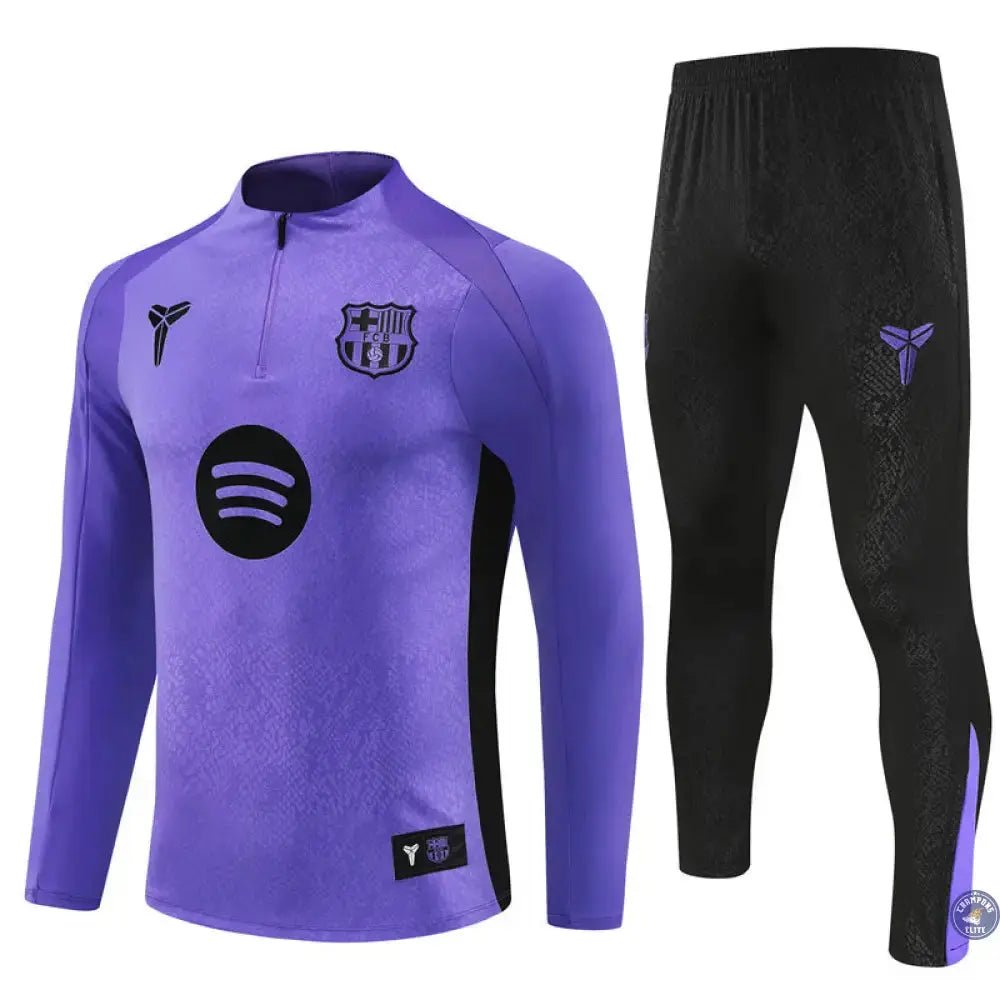 Image of Survêtement d’entraînement demi-zip - Barcelone 2025/2026 - Violet/Noir