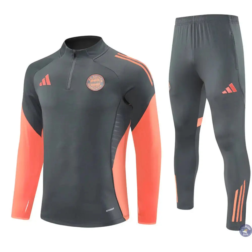 Image of Survêtement d’entraînement demi-zip - Bayern Munich 2025/2026 - Gris/Orange