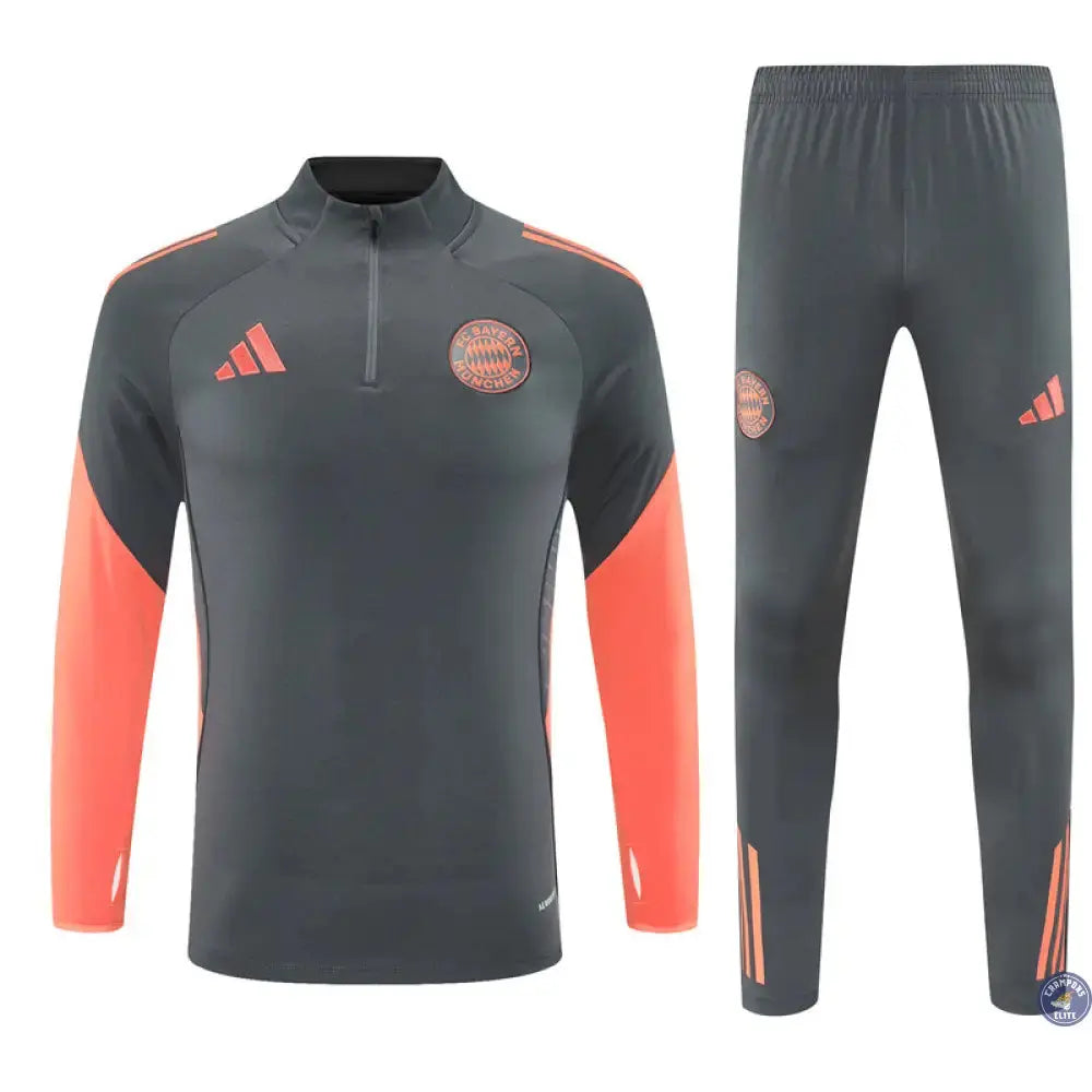 Image of Survêtement d’entraînement demi-zip - Bayern Munich 2025/2026 - Gris/Orange