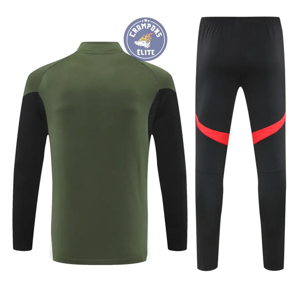 Image of Survêtement d’entraînement demi-zip - Bayern Munich 2025/2026 - Kaki/Noir/Rouge