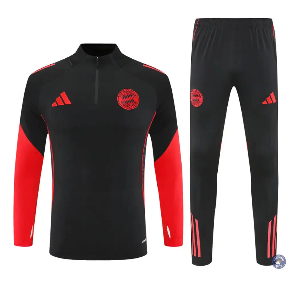 Image of Survêtement d’entraînement demi-zip - Bayern Munich 2025/2026 - Noir/Rouge