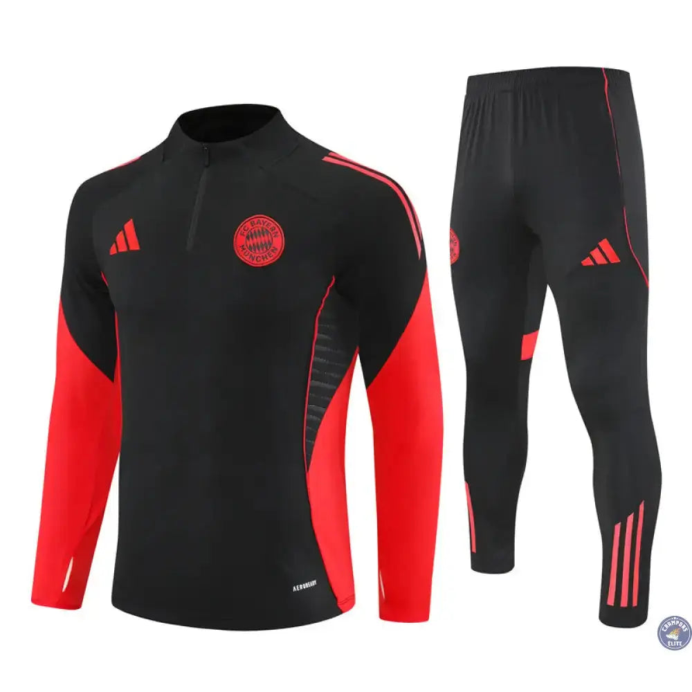 Image of Survêtement d’entraînement demi-zip - Bayern Munich 2025/2026 - Noir/Rouge