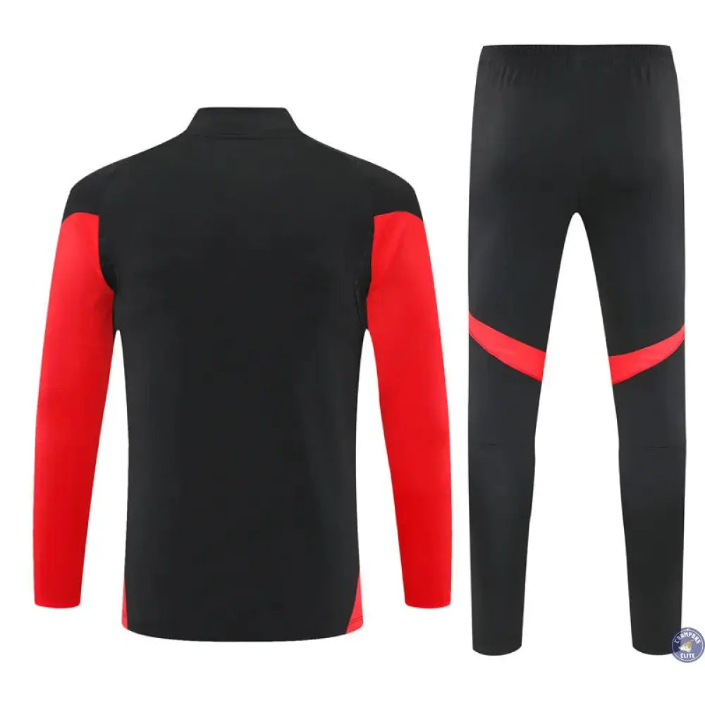 Image of Survêtement d’entraînement demi-zip - Bayern Munich 2025/2026 - Noir/Rouge