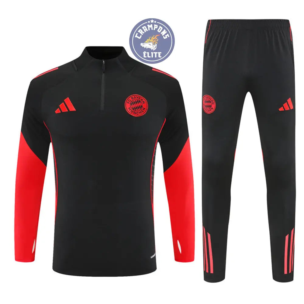 Survêtement d’entraînement demi-zip - Bayern Munich 2025/2026 - Noir/Rouge
