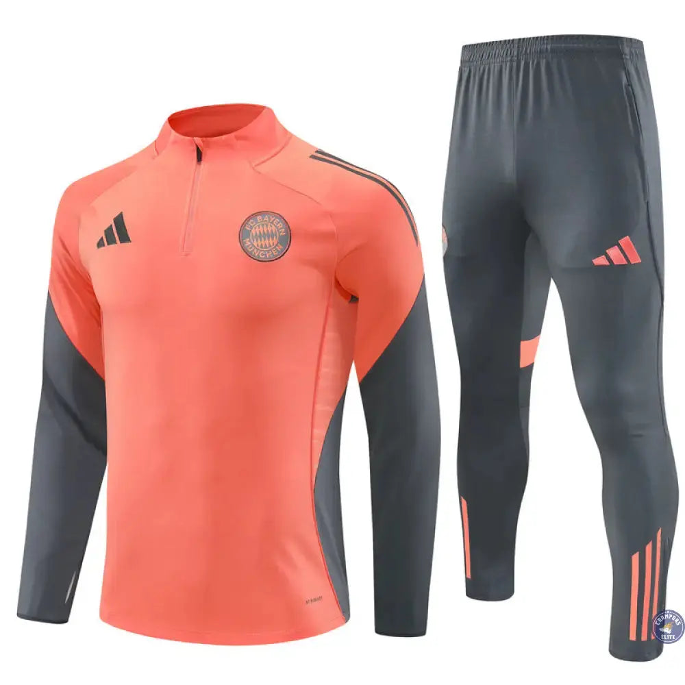 Survêtement d’entraînement demi-zip - Bayern Munich 2025/2026 - Orange/Gris