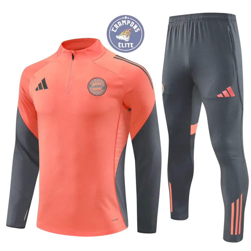 Survêtement d’entraînement demi-zip - Bayern Munich 2025/2026 - Orange/Gris