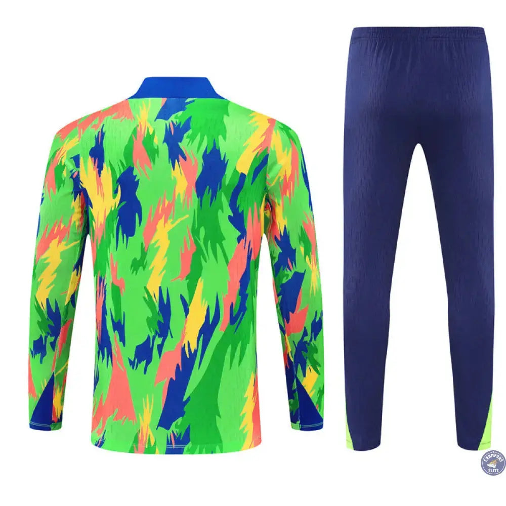 Survêtement d’entraînement demi-zip - Brésil 2025/2026 - Camouflage Vert/Bleu