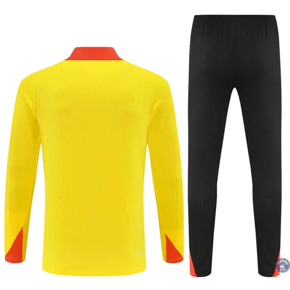 Image of Survêtement d’entraînement demi-zip - Brésil 2025/2026 - Jaune/Noir/Orange