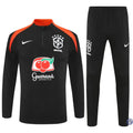 Survêtement d’entraînement demi-zip - Brésil 2025/2026 - Noir/Orange