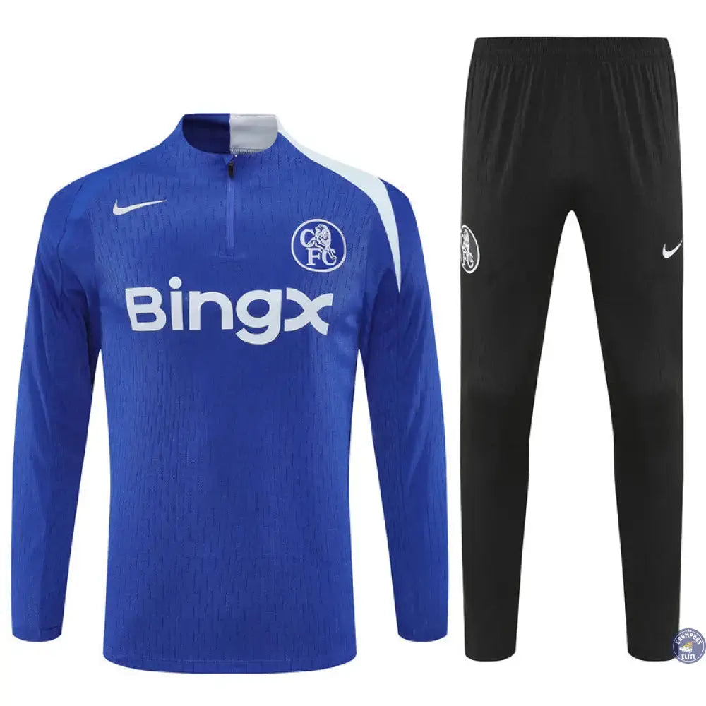 Image of Survêtement d’entraînement demi-zip - Chelsea 2025/2026 - Bleu/Blanc/Noir